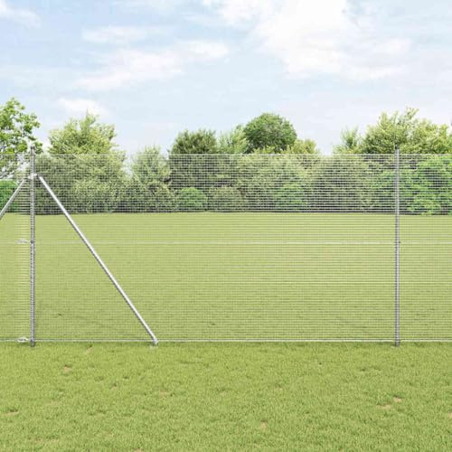 Recinzione frangivista doppia asta, recinzione con palo argento, 1,5 x 25 m, acciaio