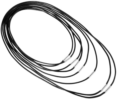 Molain 8Pcs Leather Necklace Cord, Black Leather Cord Woven Wax Rope Chain | 18”/45cm 20/50cm 22/55cm 24/60cm 28'' /70cm, Adjustable Leathers Cords Necklaces for Men Women, Necklace String for Jewe