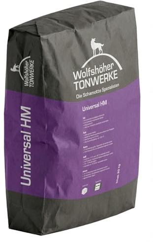Feuerfester Haftmörtel Universal HM, 20 kg, Wolfshöher Tonwerke, Schamottemörtel hydraulisch abbindend, temperaturbeständig bis 1200°C