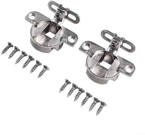 2 bisagras de enterramiento de 97 grados con diámetro de copa de 35 mm para panel lateral de gabinete, montaje plano, uso con puertas de 15 25 mm de grosor, herrajes de puerta interior de aleación de