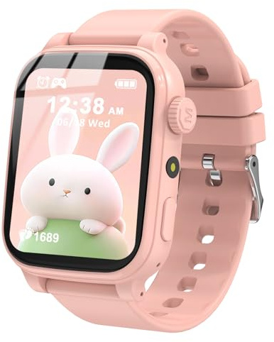 clleylise Smartwatch Bambini Orologio Bambino Bambina, 18 Giochi Educativi, Contapassi, Sonno, Torcia, Fotocamera, DIY Wallpaper, Calcolatore, Orologio Digitale Smartwatch per Bambini
