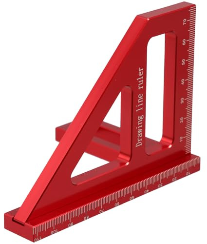 BETOOKY Multifunction Geometric Ruler 45° and 90° Angle Measuring Tool for Woodworking with Aluminum Alloy Material and Deformation Resistance, Practical Slide Ruler for Engineers