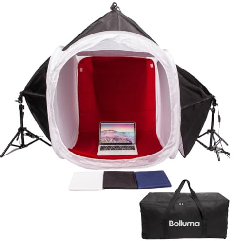 Photography Studio Lighting Box Tent with Softbox , Softbox Support System 80cm Lighting Tent Kit with Light Stand, 150W Daylight Bulb and Carry Bag