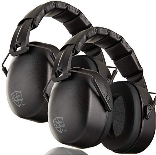 ClearArmor 2 Pack - Safety Shooting Ear Muffs Hearing Ear Protection - 31.5 dB SNR Noise Reduction - Comfortable Earmuffs that Work for Hunting, Gun Range, Mowing