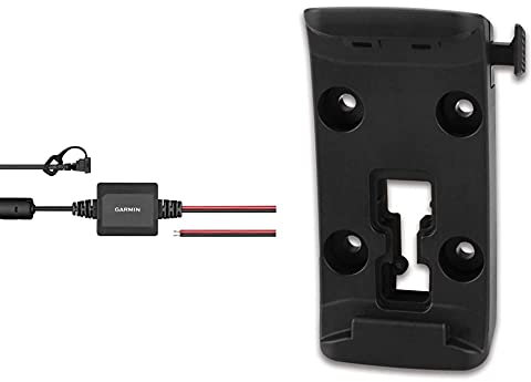 Garmin 010-11843-01 Motorcycle Power Cable for Zumo 340, 350 and 390 Sat Navs, Black & 010-11843-00 Motorcycle Mount Bracket Zumo 340, 350 and 390 Sat N, Black