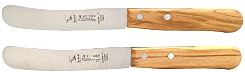 H. Herder 2 Solingen Frühstücksmesser Buckelsmesser 22cm Spezialstahl 1,5mm stark rostfrei Olive