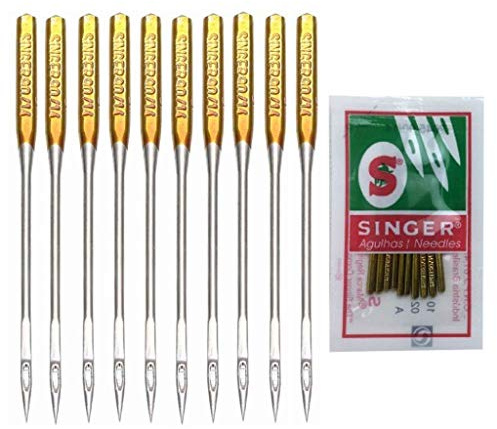 Goldweather Lot de 10 aiguilles à coudre à gros chas pour machine à coudre Taille 100/16