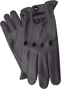 Gants de Conduire en Cuir Sans Doublure et Respirant Pour Homme Style Vintage En Cuir Souple à Corde Classique à Trou Articulation Idéal Pour Moto Voiture Vélo (Marron XXL)
