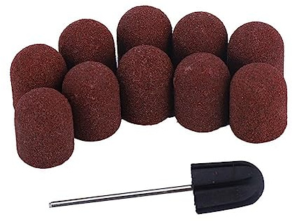 Baverta Nagel Schleifkappen,10 Stücke Nail Art Schleifbänder Nagel Dedicated Kopfschleifen Schleifkappe Polierer Sand Maniküre Pediküre Werkzeug für Maniküre und Pediküre(13 x 19)