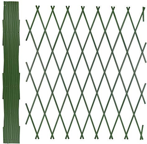 URBNLIVING Treillis pliable en plastique vert extensible pour clôture, plantes grimpantes, décoration de jardin (2, 106)