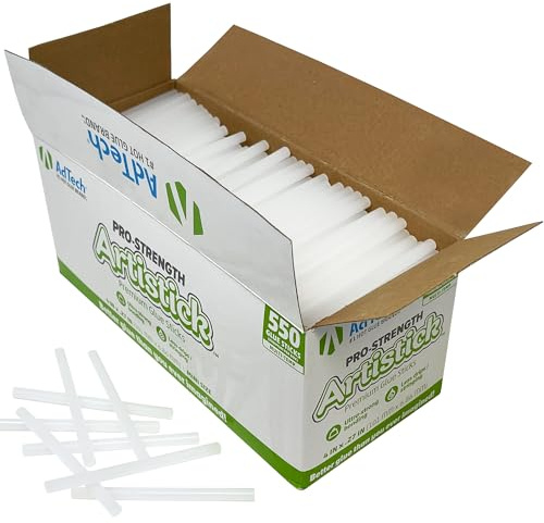 AdTech Hot Glue Sticks 4 Mini Size, White, 550 Sticks