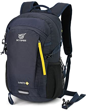 SKYSPER Sac à Dos de Randonnée Ultraléger Sac à Dos avec Système de Ventilation et D'hydratation Dorsale Sac à dos de Trekking en Polyester Respirant 3D Air Mesh Camping en Plein Air