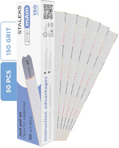 Lima desechable blanco para lima de uñas rectas Pro Expert 22, grano 100/150/180/240 (50 piezas) nuevo (grano 150)
