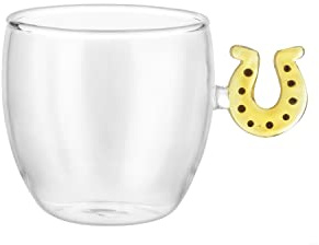 KASANOVA Tazzina in vetro borosilicato 120 ml ferro di cavallo giallo