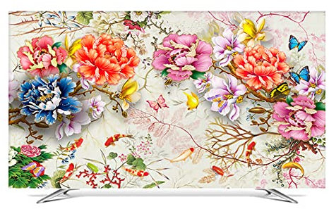 Uvency 85In Hanging Desktop Curved Screen Universal Tv Cover Dust Cover Cloth Indoor Cover Type Tv Screen Protector Bedroom Living Room Decoration Television/Yh213/85In