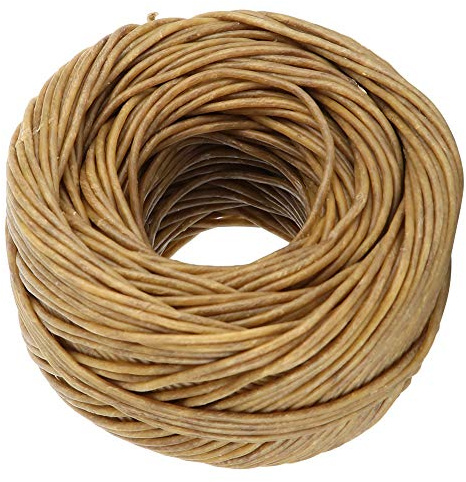KIMISS Stoppini per Candele Lampwick Fibra di Canapa Pura, Stoppino in Fibra di Cera D'api Commestibile Stoppino per Candele in Cera D'api Naturale Fai da Te 200 Piedi Stoppino per (Colore Scuro)