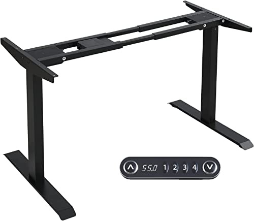 Radlove Estructura de escritorio eléctrica con 2 motores, estructura de mesa y patas de mesa regulable en altura para mesa de 120 a 178 cm, 4 botones de memoria, capacidad de carga de 120 kg (negro)