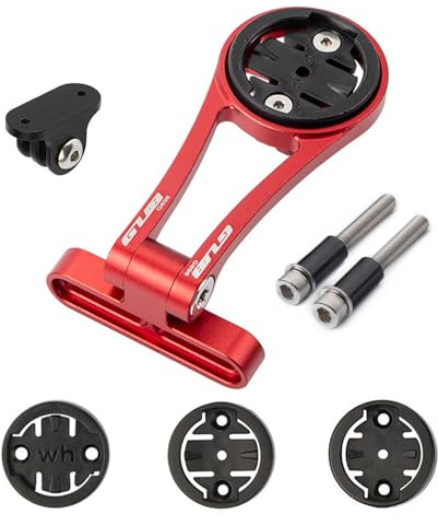 BSSOK Verstellbare Fahrrad Computer Halterung für Rennrad, (Aluminiumlegierung) Kompatibel für Garmin Edge, Wahoo Elemnt, Bryton, Cateye, GoPro-Kamera und Lampe (Rot)