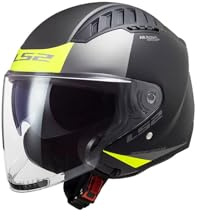 LS2, Jet-Motorradhelm COPTER II URBANE Matt Black H-V Yellow, M
