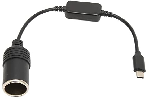 Watris Veiyi USB auf 12V Adapter Zigarettenanzünder, 5 V USB C Stecker auf 12 V Auto ZigarettenanzüNder, Zigarettenanzünder Steckdose für Auto Elektronik Zubehör, 11.8in