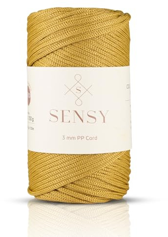 Sensy, Cordoncino di alta qualità 3 mm, 130 metri PP, per macramè e borse all'uncinetto