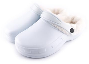 R-ISLAND Clog classic,zuecos invierno mujer,Con Forro Caliente,Impermeable,Con suela antideslizantes,Comodo,para casa,dormitorio,salon.. (Azul, 36)