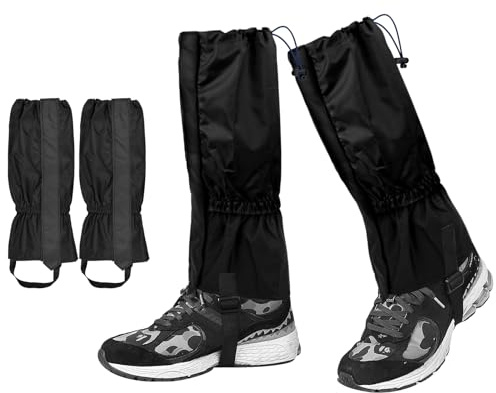 Qtuie Gamaschen Wasserdicht Wandern Jagd Fahrrad Gamaschen Herren Damen Einstellbare Gamaschen für Outdoor-Hosen zum Wandern, Klettern,Trekking,Schneewandern