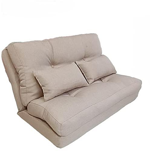 UsmAsk Klappbarer Bodenstuhl, gepolstertes Schlafsofa, Verstellbarer Sofa-Schlafstuhl, armloser Lazy Couch-Schlafstuhl, zum Spielen, Entspannen, Lesestuhl, grau (Beige)