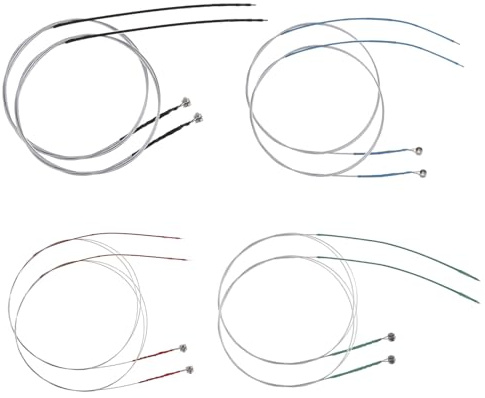VGOL Juego completo de 8 cuerdas para violín E/A/D/G, núcleo de acero adecuado para cuerdas de acero de tamaño 1/2, 1/4, 1/8 con cabeza de bola chapada en níquel