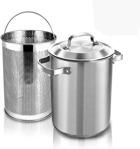 BTURYT Edelstahl -Spargel -Topf 304 Gemüse- Und Spargeldampfer -Topf Für Fry -Fry -Pot -Topf Mit Siebkorb Und Deckel Mit Elektrischer Induktionsgas Geeignet Für Geschirrspüler