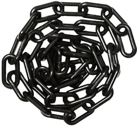 MiJunHD Absperrkette 15m Länge Barriere Kunststoff Kette, 6mm Dia. Sicherheits Warnzaun Kette Kunststoffkette Absperrung für Garten,Verkehrswarnzaun,Parkplatzes Abgrenzung (Schwarz)