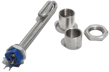 AUPERS 1 Inch BSP/NPT 304SS Heating Element 220~240V 1KW/2KW/3KW Screw in Type Immersion Water Heater for Water Boiler with Accessories Reality(NPT,220-240V_3KW 230MM 304SUS)