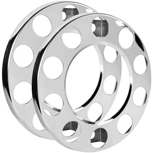 2 copribulloni per ruota in camion da 22,5 pollici, in acciaio inox lucidato a specchio