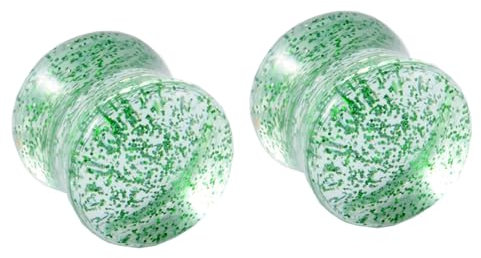 Whoiy Acryl 2er Ohr Tunnel Set Plug Piercing Grün 12mm Double Flared Ohr Expander Ohrpiercing für Damen Herren