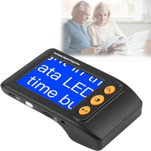 SULQING 3,5 Pollici Lente d'Ingrandimento Digitale, Ingrandimento da 2X a 25X, Ausili per La Lettura con Lente d'Ingrandimento Video Portatile, Ausilio Visivo per Lettura con Diverse modalità Colore
