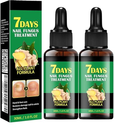 Nail Fungus Treatment, Ginger Nail Fungus Treatment,Toenail Cuticle Care Oil Care, Multi-Purpose Nail Repair for Your nails a Natural Shine (2 Pcs)