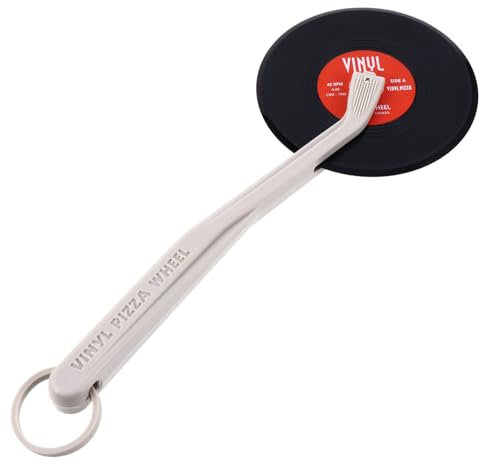 SOLUSTRE Vinyl Schallplatten Design Pizzaschneider Küchenwerkzeug Kunststoff Griff Pizzarad Mit Aufhängeschlaufe Für Haushalt Und Backen