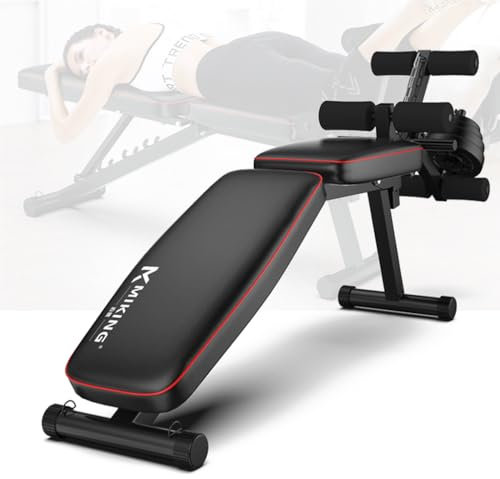 Klappbare Hantelbank，Mit Beinstrecker Und -beuger，Hantelbank Verstellbar - 5-stufige Steigung/Neigung，Tragfähigkeit 200 Kg，Für Krafttraining Zuhause Black,46.5IN