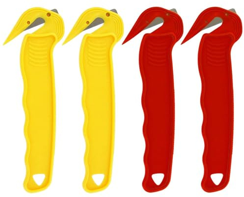 Bärbar kniv i 4 delar, ett skärblad för demontering av Expressleverans, ett säkert blad med Unboxing som är lämplig för demontering av papperslådor och plastpåsar.