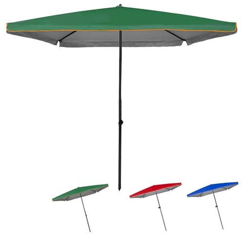 IMUNKT 200x200cm Parasol De Marché Carré, Parasol De Jardin 4 Baleines, UPF50+, Réglable en Hauteur, pour Marché De Terrasse en Plein Air(Green,2x2m/6.5x6.5ft)