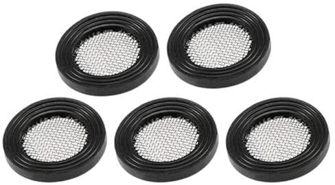 ShiningUU 5pcs 3/4 Black Rubber Flat Washers for with Stainless Steel Mesh, Universal Rubber Washers for Tap, Shower Hose, Garden Hose & Water Filter