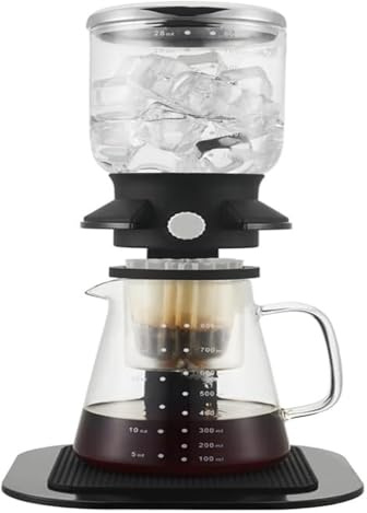 Cafetière à Siphon, Machine à Café à Siphon, Cafetière à filtre et à thé refroidie à la main avec débit d'eau réglable et filtre en acier inoxydable