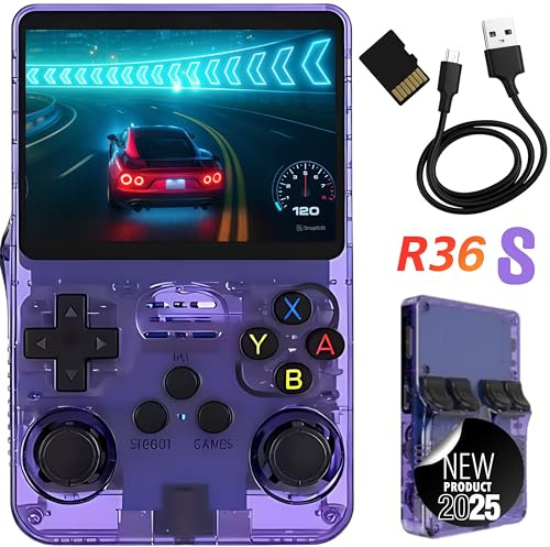 R36S Retro Portátil Actualizada 2025 – +15.000 Juegos Incluidos – Mini Arcade Versión 2025 – Compatible con Juegos Retro de PS1, PSP, N64, GBA, NeoGeo – Videojuegos Portátil HD 3.5”