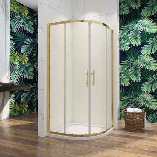 Brushed Gold Quadrant 800x800x1850mm Shower Enclosure Cubicle