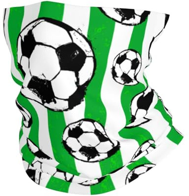 Fußball Sport Spiel Streifen Grün Halswärmer Nahtloses Röhrenschal Stilvoll Gesichtsschutz Für Outdoor Yoga Herren 25X50Cm