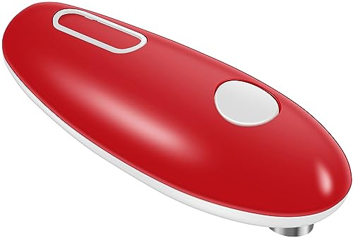 Apriscatole elettrico, bordo liscio, apriscatole, elettrico a mani libere, interruttore single-touch, portatile, senza fili, alimentato a batteria, sicurezza per chef, artrite