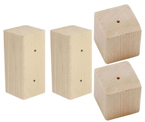 PACKOVE 4pcs Wooden Flower Nail Base Baking Tools with Single and Double Hole Design for Long Serving Time and Comfortable Hand Feeling, for Wedding Cake Flowers and Cupcake Decorations