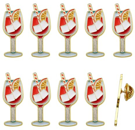 GETRICH 10 Stück Pins Anstecker, Süßes Getränke Stil Emaille Anstecker Pin | Vielseitige Brosche mit Farbigen Drink Motiven für Jacken Taschen Caps Hemden Röcken