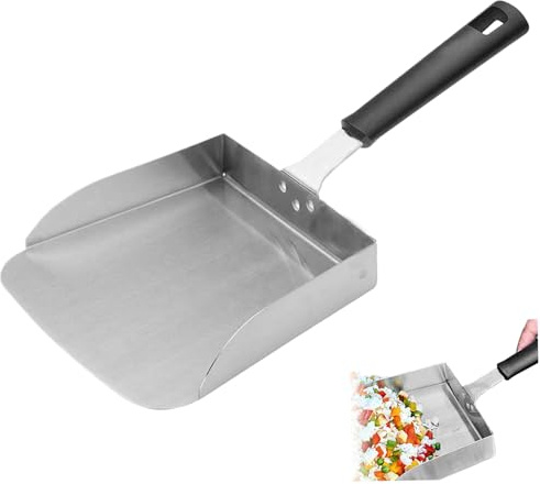 Espátula para hamburguesas Smash|Cuchara para plancha Pala para alimentos con parte superior plana para plancha Espátula para hamburguesas Smash Burger de acero inoxidable de 15 pulgadas, herramienta
