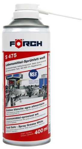 Förch S475 Lebensmittel-Sprühfett 400ml - Druckbeständiger Haftschmierstoff weiß NSF-H1 Zertifiziert